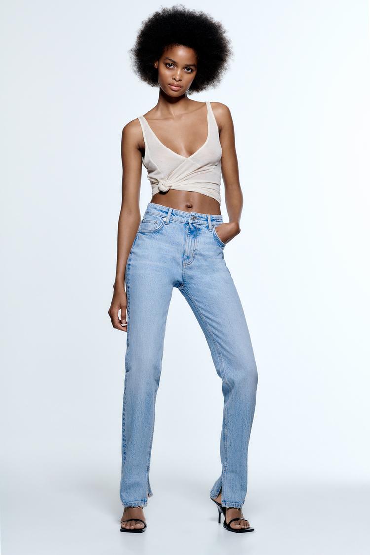 Zara split hem pants top